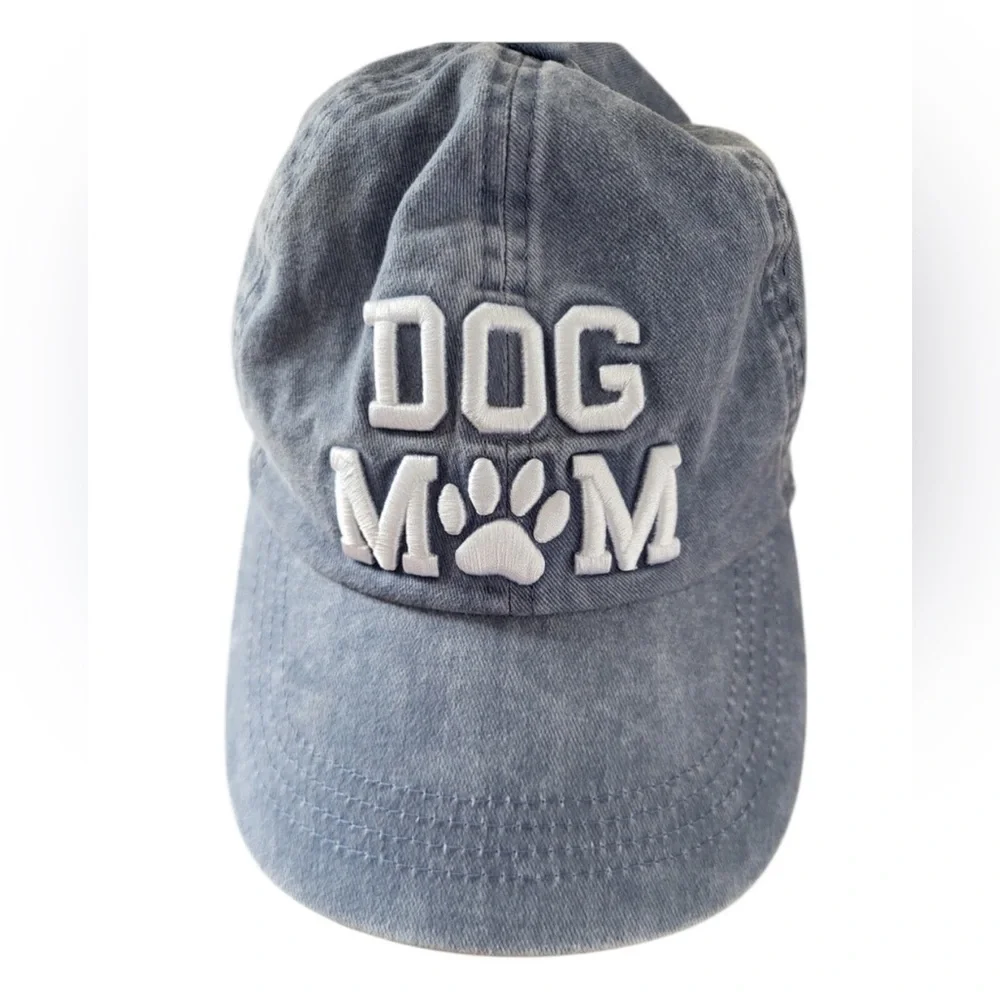 DAVID & YOUNG - LIGHT WASH‎ DENIM BALL CAP “dog mom” - S7